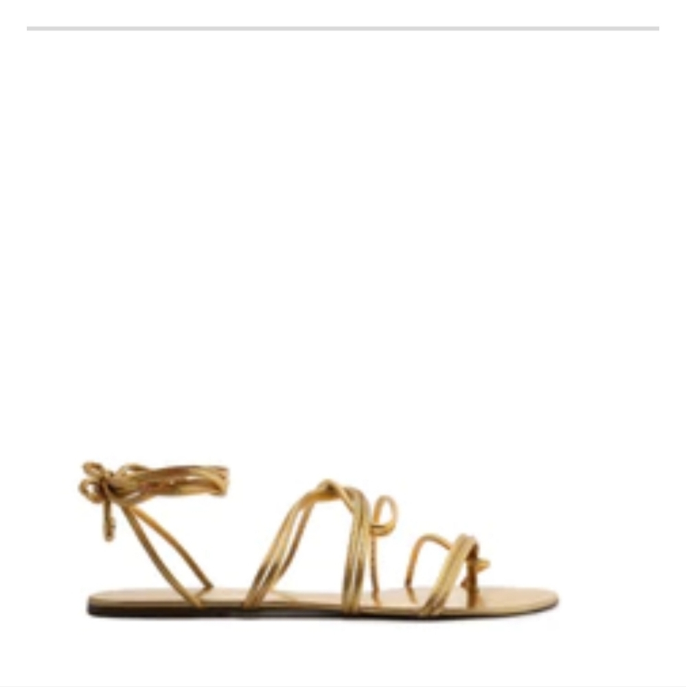 Lucilla Metallic Leather Sandal - 10 / Gold / Metallic Leather